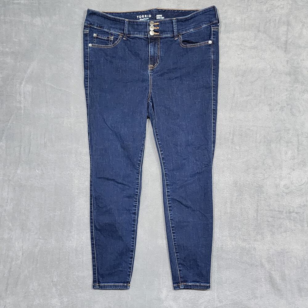 Torrid Jegging Jeans Super Soft Skinny High Rise Dark Wash Stretch Size 16 Short